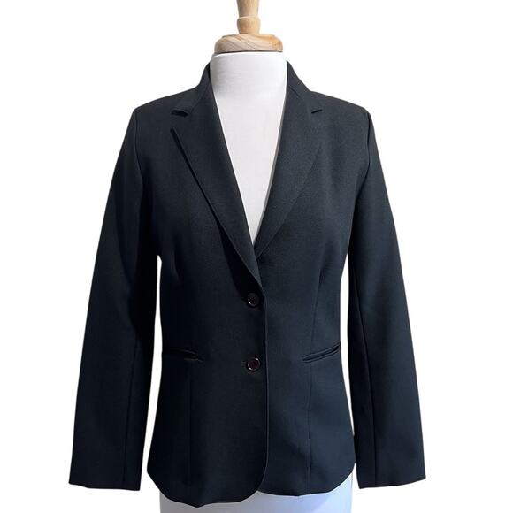 SHIRLEY of ATLANTA Vintage Women's Black Blazer Jacket Size 12 Classic Polyester - Picture 1 of 7